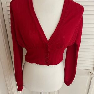 Red crop sweater